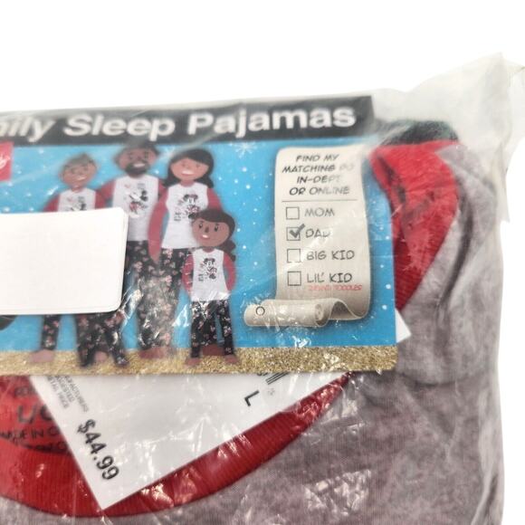 Briefly Stated Men's Grey Disney Mickey Mouse Fleece 2-pc Pajamas Set Size L - Picture 3 of 4